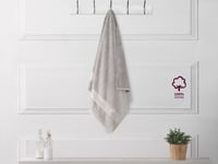 طقم مناشف قطن بامبو 4 قطع - بيج رمادي