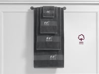 طقم مناشف قطن بامبو 4 قطع - رمادي غامق