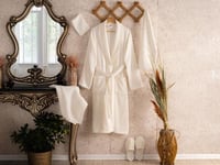 طقم روب إستحمام نسائي DALGA قطن 6 قطع - سكري