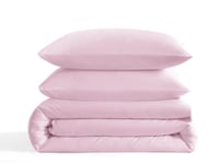 تلبيسة لحاف بدون حشوة مزدوج 4 قطع - وردي