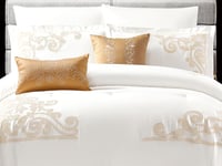 مفرش GISELLE قطن فاخر مطرز مزدوج - 200×200 سم - 10...