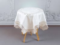 مفرش طاولة قطيفة بريم سكري - 100×100 سم