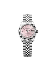 ساعة رولكس مينا وردي فصوص مقاس 30