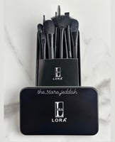 فرش هندسه لورا 12 قطعه اسود