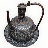 ابريق من النحاس الأحمر عليه نقوش اسلاميه قديم وناد...