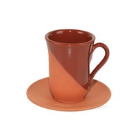 طقم كاسات فخـــار - عنـابي