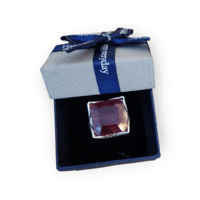 خاتم فضة بحجر الياقوت الاحمر الافريقي