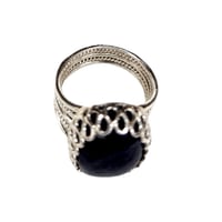 خااتم فضه ياقوت ازرق طبيعي جبلي (زفير ازرق جبلي )