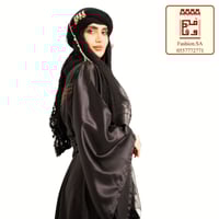 ثوب مكمم اسود سيدات مقاس من 50 - 60