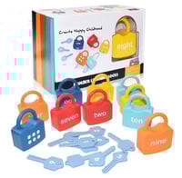 لعبة منتسوري الاقفال ، الارقام الانجليزية