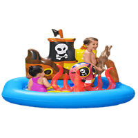 مسبح القراصنة المرح للأطفال مع الأخطبوط - متعة الص...