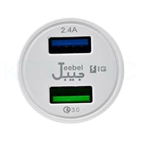 شاحن سيارة سريع جيبل 30 واط بمنفذين USB - شحن سريع...