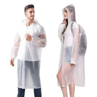 معطف مطر شفاف أنيق - مقاوم للماء وقابل للطي
