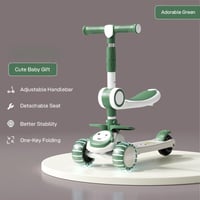 سكوتر أطفال 3 في 1 مع مقعد قابل للتعديل وإضاءة LED