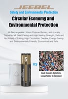 Jeebel JE-B380 AA Rechargeable Lithium Batteries -...