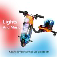 سكوتر درفت كهربائي للأطفال مع بلوتوث وإضاءة LED -...