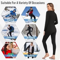 ملابس داخلية حرارية نسائية مبطنة بالصوف طبقة أساسي...