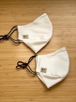 كمامة بقصه نقاب مقوس-ابيض حرير