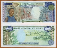 رواندا فئة 5000 فرنك أنسر إصدار قديم (الثمانينيات)