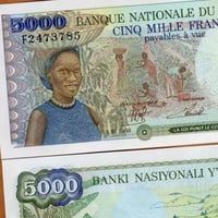رواندا فئة 5000 فرنك أنسر إصدار قديم (الثمانينيات)