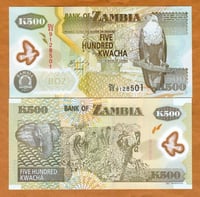 زامبيا فئة 500 كواشا أنسر (بوليمر) اصدار قديم