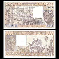 ساحل العاج فئة 1000 فرنك غرب أفريقيا اباوت انسر اص...