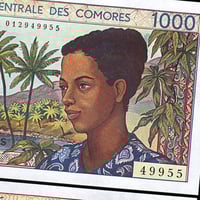 جزر القمر فئة 1000 فرنك أنسر إصدار قديم