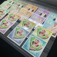 طابع مرور 50 عام على توحيد المملكة ومبايعة الملك ف...