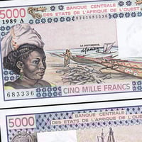 ساحل العاج فئة 5000 فرنك غرب أفريقيا اباوت انسر اص...