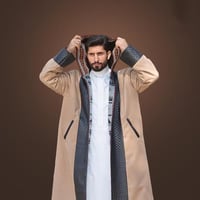 فروة رجالي شتوي وجهين دبل فيس أسود - جملي