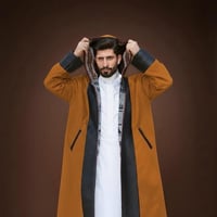 فروة رجالي شتوي وجهين دبل فيس أسود - جملي