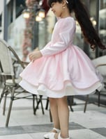 فستان العيد نعومة وردية تصميم أنيق