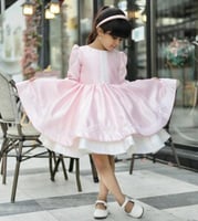 فستان العيد نعومة وردية تصميم أنيق