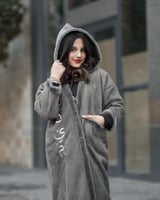 فروه شتويه للأطفال بلاسم لون رمادي