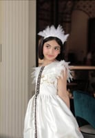 فستان العيد بناتي لون أبيض تصميم حسب الطلب