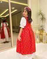 شالكي رمضان فساتين أطفال لون أحمر