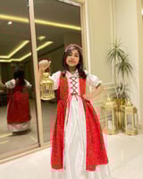 شالكي رمضان فساتين أطفال لون أحمر