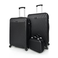 مورانو طقم شنط سفر فايبر 4 قطع أسود