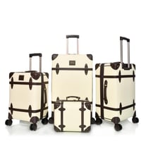 طقم شنط سفر كلاسيك جلد بلكامل مورانو اربع قطع بيج...