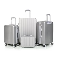 مورانو طقم شنط سفر فايبر اربع قطع سلفر