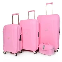 طقم شنط سفر ارجو غير قابلة للكسر 4 قطع وردي