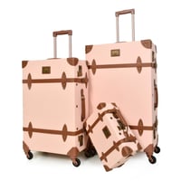 مورانو طقم شنط سفر كلاسيك جلد اربع قطع وردي