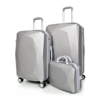 مورانو طقم شنط سفر فايبر اربع قطع سلفر