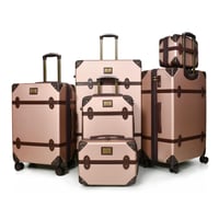 طقم شنط سفر كلاسيك مورانو من7 قطع فايبر و جلد فاخر...