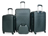 طقم شنط سفر مورانو فايبر 4 قطع لون أخضر