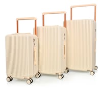 مورانو طقم شنط سفر فايب يد عريض ثلاثة قطع لون بيج