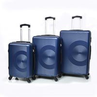 طقم شنط سفر 3 قطع من مورانو بتصميم دائري مموج ازرق