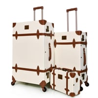 مورانو طقم شنط سفر كلاسيك جلد بلكامل اربع قطع بيج...