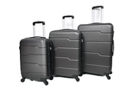 طقم شنط سفر فايبر مورانو ثلاث قطع لون رمادي غانق