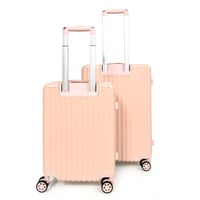 مورانو طقم شنط سفر فايبر 2 قطع وردي